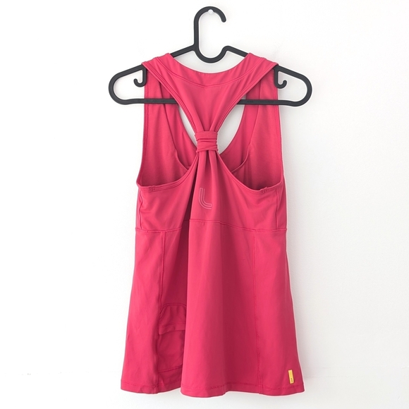 Lolë Pink Racerback Tank Top With Integrated Bra In Size Medium - Picture 5 of 13